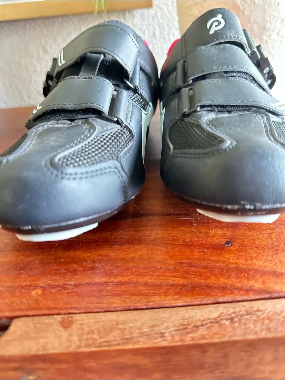 Peloton Black Kids Cycling Shoes with Pink Interior